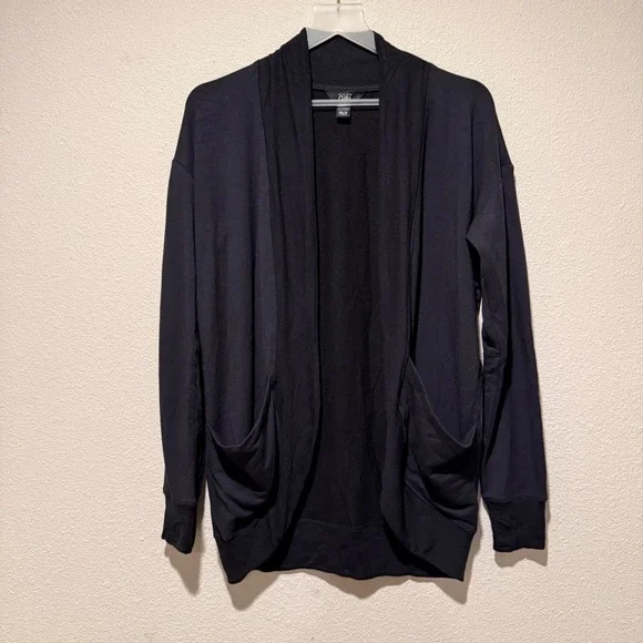 Athleta Girl Black Cardigan Wrap Thumbhole Pockets XXL 16 Girls Womens - Picture 2 of 6